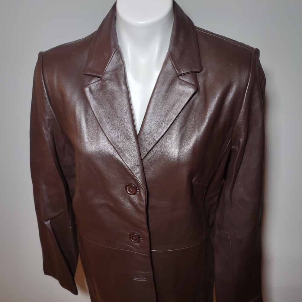 Vintage Style & Co. Brown leather Blazer